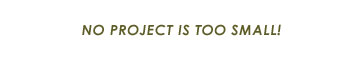 NO RPOJECT IS TOO SMALL!
